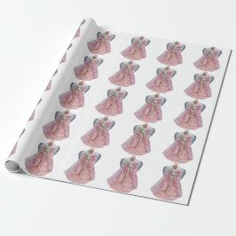 Rosa Angel White Wrapping Papper Presentpapper