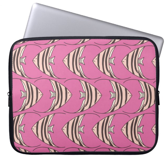 Rosa ängelfisk-sköld för bärbar dator laptop fodral (Framsidan)
