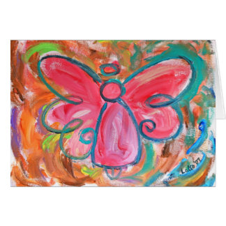 Rosa ängelkort hälsningskort