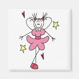 Rosa ängelstick figurmagnet magnet