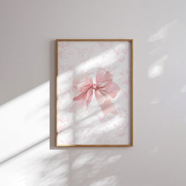 Rosa ängelväggkonst med rosett poster