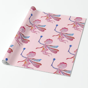 Rosa änglavattenfärg ritning Presentpapper