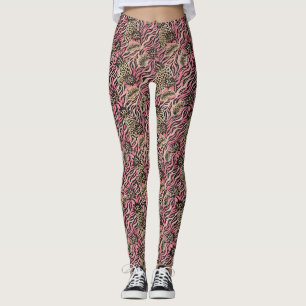 Rosa Animal Print Fusion - Sömlös Mönster Leggings