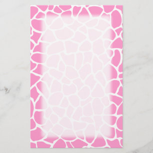 Rosa Animal Print Giraffe Mönster Brevpapper