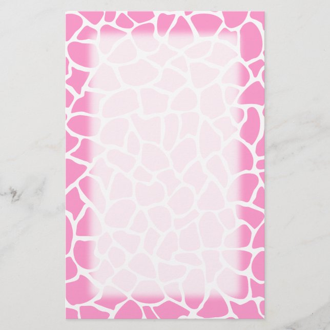 Rosa Animal Print Giraffe Mönster Brevpapper (Framsida)