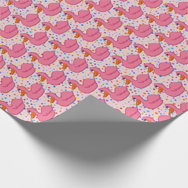 Rosa Anka Wrapping Papper Presentpapper (Hörn)