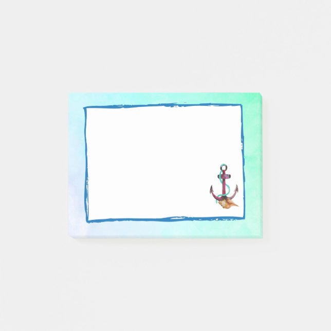 Rosa ankare med påve och påse i vattenfärg post-it block (Framsida)