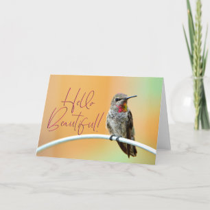 Rosa Anna's Hummingbird Photo Hej Bevalt kort