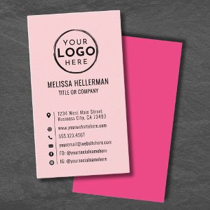 Rosa anpassad logotyp Minimal Modern Vertikal Visitkort