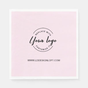 Rosa Anpassade Business Company logotyp webbplats Pappersservett