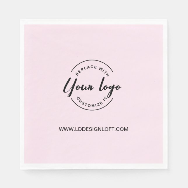 Rosa Anpassade Business Company logotyp webbplats Pappersservett (Framsidan)