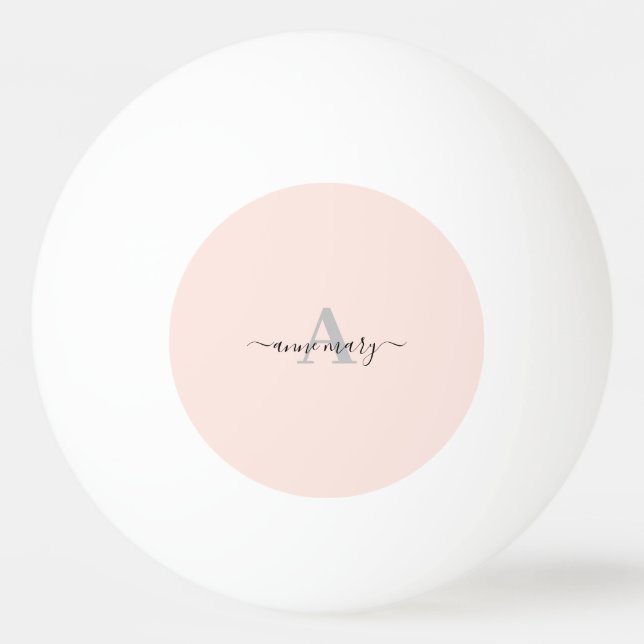  Rosa, anpassat namn, monogram Gift-förmån, Girly Pingisboll (Framsidan)