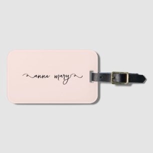  Rosa - Anpassat namn, monogram Trendig Gift Bagagebricka