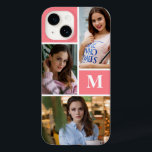 Rosa Anpassningsbar 3 Monogrammad fotokollage<br><div class="desc">Rosa Anpassningsbar 3 Photo Collage Monogrammed iphone case</div>