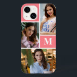 Rosa Anpassningsbar 3 Monogrammad fotokollage<br><div class="desc">Rosa Anpassningsbar 3 Photo Collage Monogrammed iphone case</div>