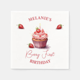 Rosa Anpassningsbar Berry Första födelsedagen Cupk Pappersservett