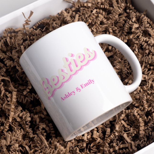 Rosa Anpassningsbar Best Friend Bestie Kaffemugg (Skapare uppladdad)