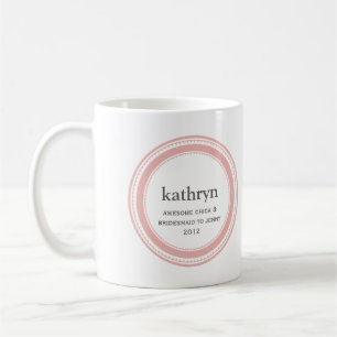 Rosa anpassningsbar Bridesmaid bachelorette kaffe Kaffemugg