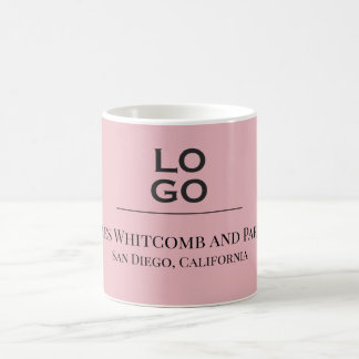 Rosa Anpassningsbar Business eller Company Logotyp Kaffemugg