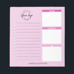 Rosa Anpassningsbar Business logotyp webbplats Mar Anteckningsblock<br><div class="desc">Befordra ditt företag med vårt Rosa Anpassningsbar Business Logotyp Web Promotional Anteckningsblock. Det här praktiska anteckningsblocket och för snyggt är den perfekt som dina kunder, kunder, anställda och leverantörer får för att hålla sig organiserade och produktiva. Konstruktionen för borttagbar platta ger enkel och praktisk använda, skapar den idealisk för anteckningar,...</div>