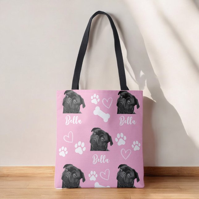 Rosa Anpassningsbar Kärlek Paw Skriv ut Hund älska Tygkasse (Skapare uppladdad)