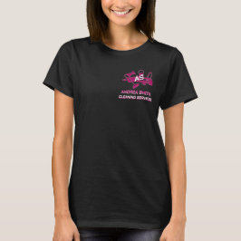 Rosa Anpassningsbar Logotyp Monogram Städning Serv T Shirt