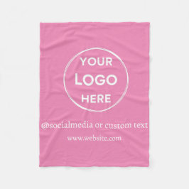 Rosa Anpassningsbar Logotyp Social Media Modern Bu Fleecefilt