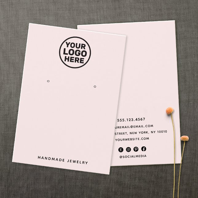 Rosa Anpassningsbar Logotyp Visning Innehavare av  Visitkort (Skapare uppladdad)