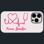 Rosa Anpassningsbar Nurse Namn Stethoscope Heart L<br><div class="desc">Det här är en Rosa Anpassningsbar Nurse Namn Stethoscope Heart Life Line i telefonväska! Perfekt för din favoritsköterska,  en nyligen genomförd sjuksköterska student etc.</div>