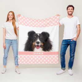  Rosa Anpassningsbar Pet Photo with White Tass & N Fleecefilt