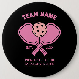 Rosa Anpassningsbar Pickleball Klubb Team & Player Knapp