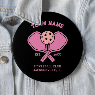 Rosa Anpassningsbar Pickleball Klubb Team & Player Knapp