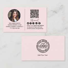 Rosa Anslut med oss Qr Code Logo Foto Business Visitkort