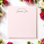 Rosa Anteckningsblocket Feminine Beauty Anteckningsblock<br><div class="desc">Anteckningsblock för Rosa med Elegant Handskriftlig text för lärare,  konstnärer för hårstilar,  utgivare,  tekniker för manikyr,  sallat och spa,  bloggare influencer eller bara om vem som helst som kärlek anteckningsblock. Fler produkter med den här designen finns i samlingen nedan</div>