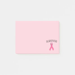 Rosa anteckningslappar för canceröverlevare post-it block