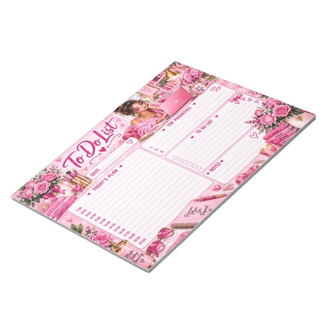 Rosa anteckningslistor block (Vinklad)