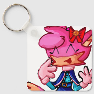 Rosa Anthro Tecknad Animal Keychain Nyckelring