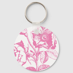 Rosa Antik Ros Nyckelring