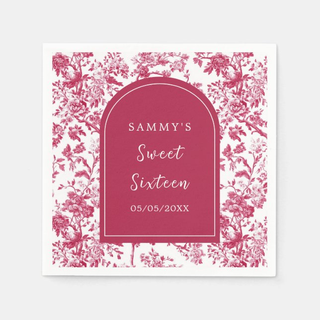 Rosa Antique Chinoiserie Sweet sixteen Pappersservett (Framsidan)