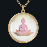 *~* Rosa AP33 Buddha Botanical Blommigt Lotus Guldpläterat Halsband<br><div class="desc">(sök-ID AP33 för liknande utformningar) Enkel och minimal Abstrakt Boho Zen Watercolor mjuk med GULD-områden. Det finns alternativ i form och metall som placerar färg i Silver Plate och Guld Plate. * Energetiskt utökad bohemisk botanisk trädgård / Bouquet-Blommigt / Pastel Modern Popular mjukt Colorful Zen Artistic Buddha / Buddhism med...</div>
