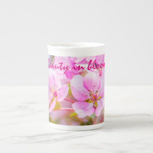 Rosa Apple-Blommar Benporslin Mugg