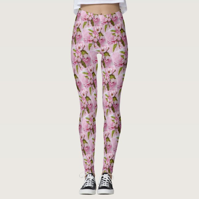 ROSA APPLE BLOMMAR BLOMMIGT LEGGINGS (Framsida)