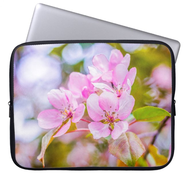 Rosa Apple-Blommar Laptop Fodral (Framsidan)