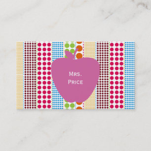 Rosa Apple Boho Dots lärare Visitkort