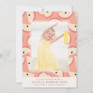 Rosa Apple Girl Photo Studenten annons Inbjudningar