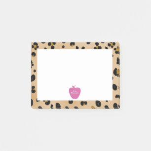 Rosa Apple Leopard Print Teacher Post-it® Notes Post-it Block