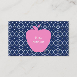 Rosa Apple marin Quatrefoil Visitkort