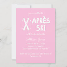 Rosa Apres Ski Bachelorette-partiets inbjudan