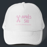 Rosa Apres Ski Bachelorette Party Hat Keps<br><div class="desc">Dags för en bachelorette-bash! Denna truckerkeps är det perfekt partiets favör för möhippor som är kopplade till Près-skidor och vintertid. En roligt till bära under din bachelorette resa och ett sött sätt att minnas helg.</div>
