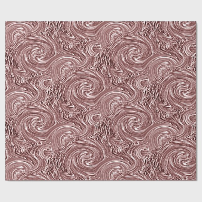 Rosa Apricot Swirl Wrapping Papper Presentpapper (Platt)
